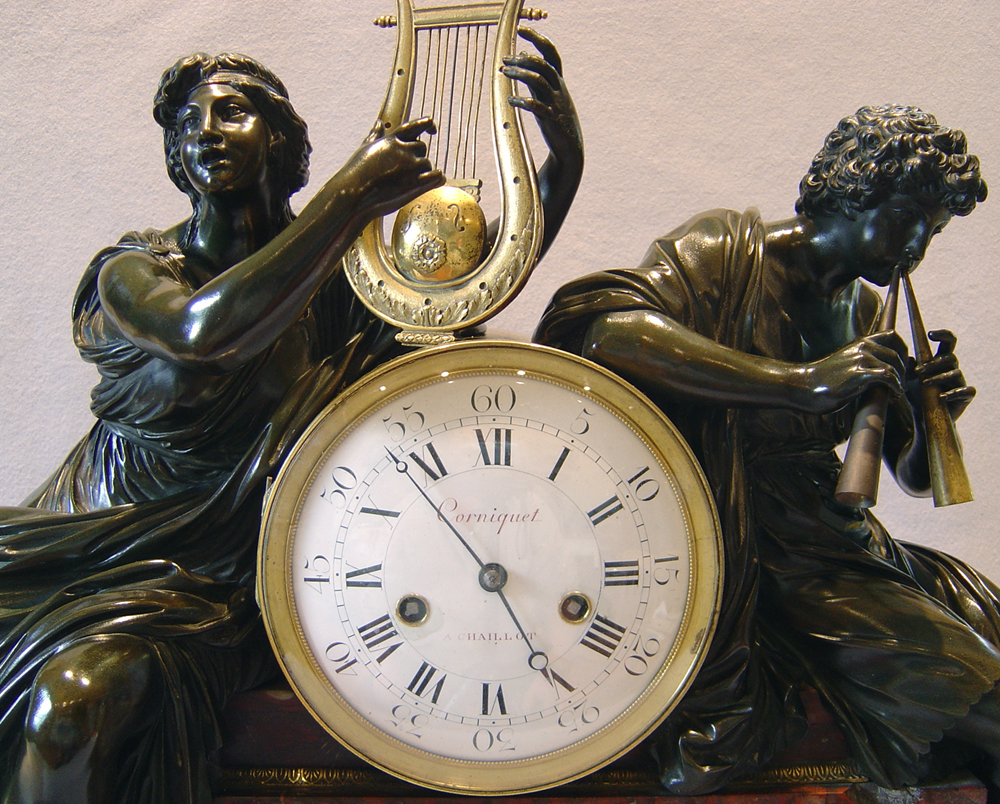 Antique French 18th Century Louis XVIth Library clock.