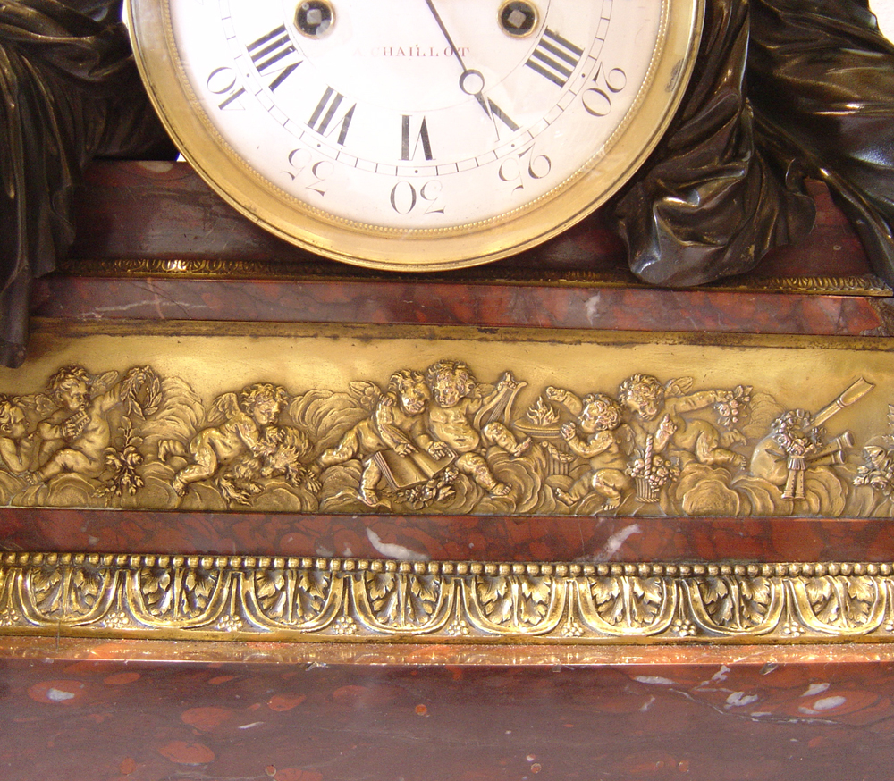 Antique French 18th Century Louis XVIth Library clock.