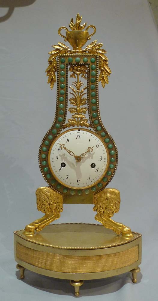 Antique French  Louis XVIth  period lyre clock.