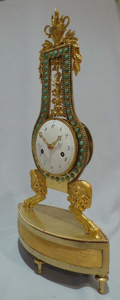 Antique French  Louis XVIth  period lyre clock.
