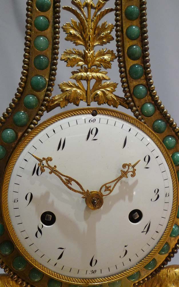 Antique French  Louis XVIth  period lyre clock.
