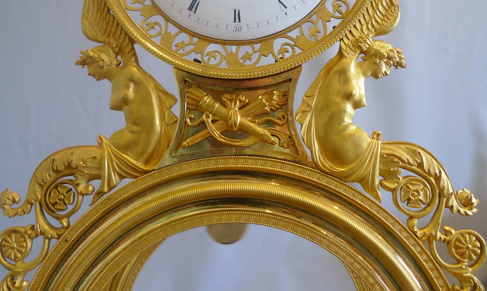 French Revolution/Directoire period ormolu and marble mantel clock