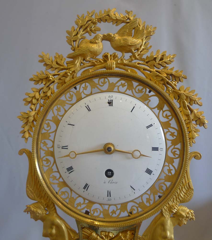 French Revolution/Directoire period ormolu and marble mantel clock