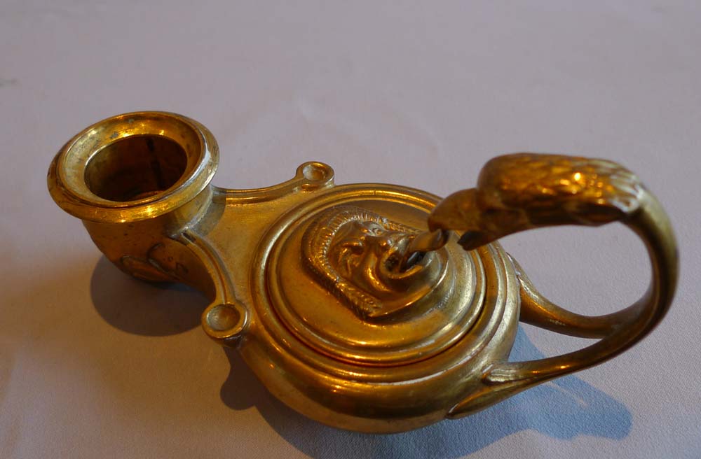 Pair classical oil lamp candlesticks signed F.Barbedienne.
