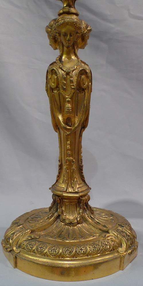 Pair of French ormolu candlesticks.