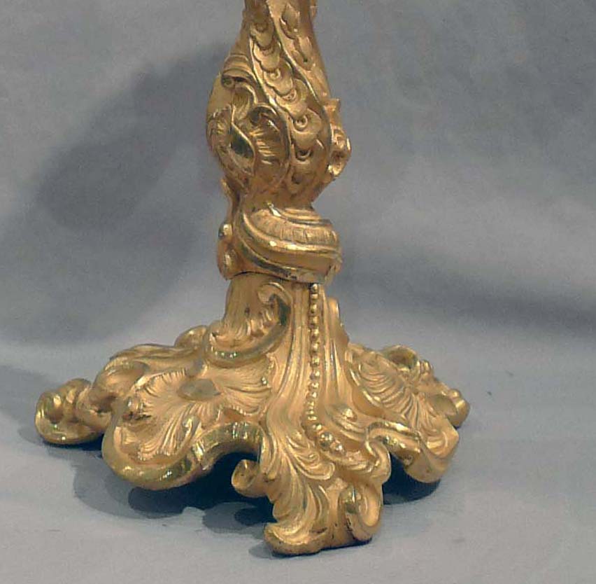 Antique pair of French 19th century ormolu candelabra.