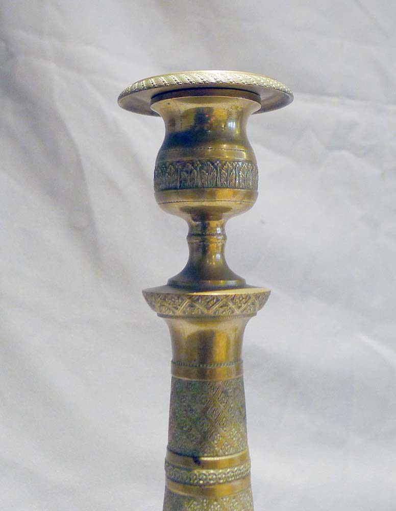 Pair of bronze candlesticks in the Empire style.