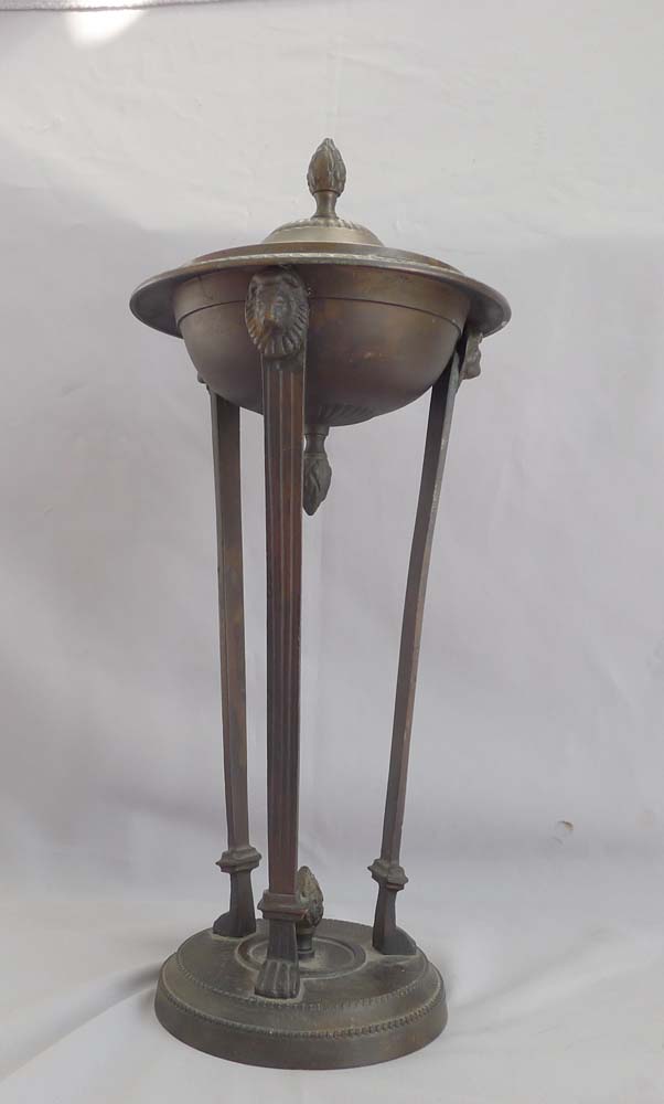 Patinated bronze classical lidded urn.