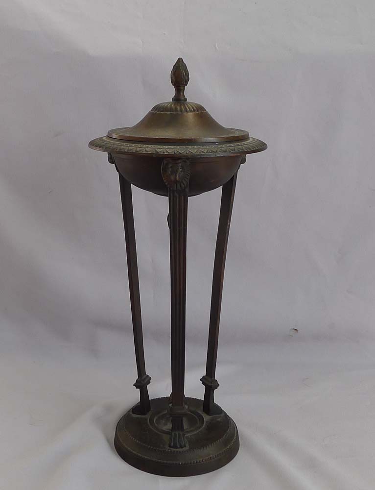 Patinated bronze classical lidded urn.