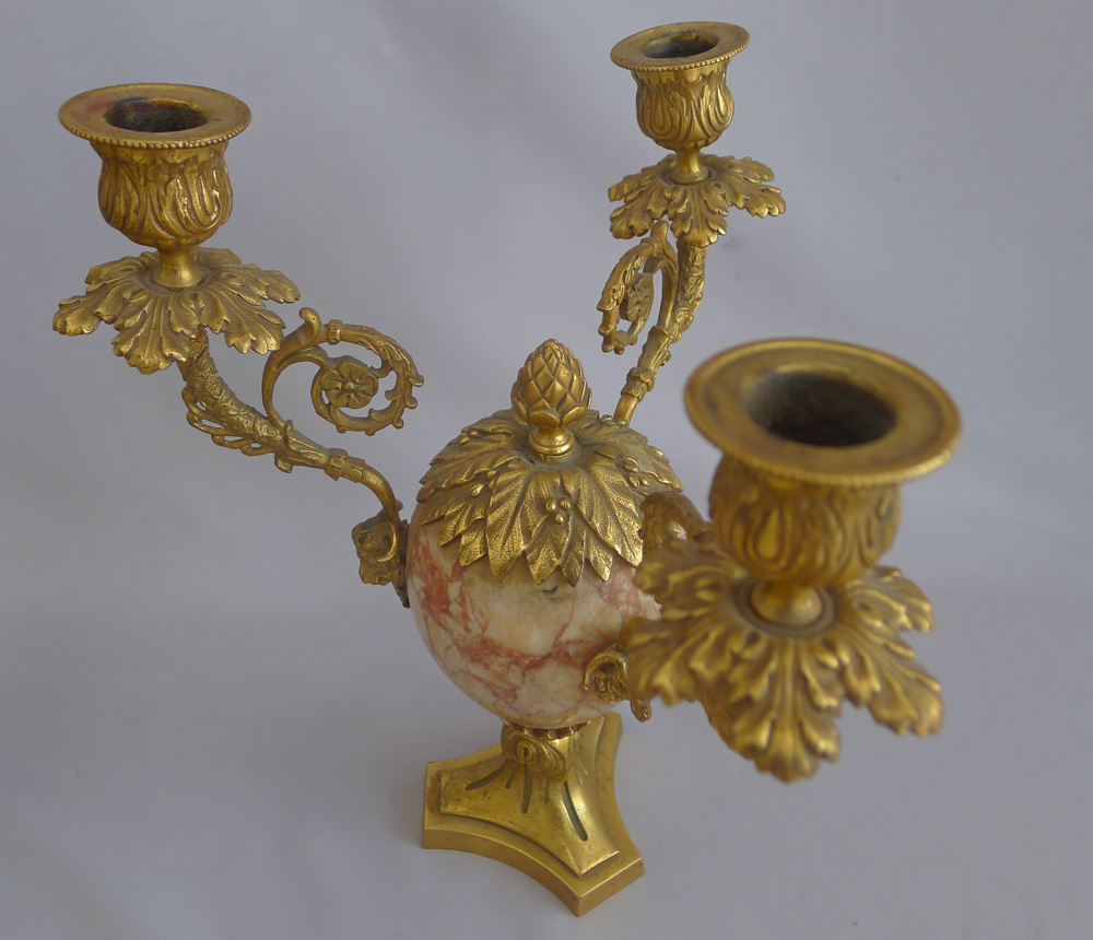 Antique Pair of Three Branch Ormolu Candelabra in manner of Matthew Boulton