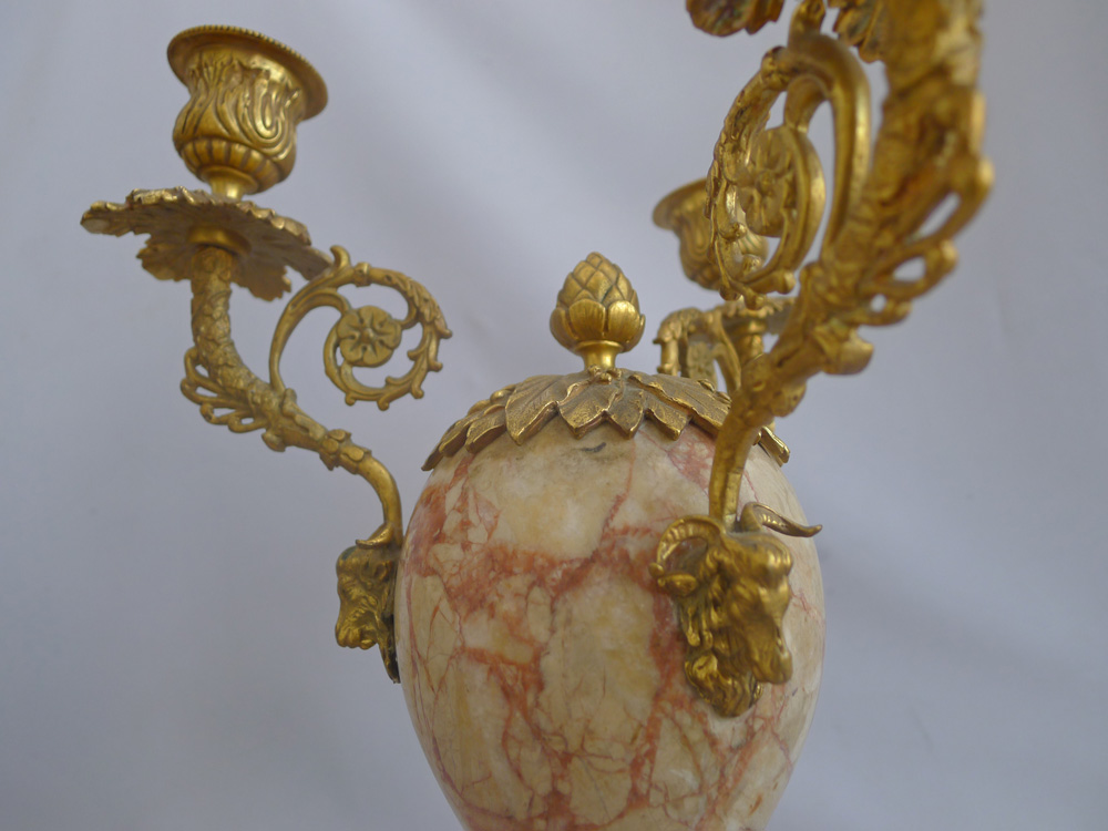 Antique Pair of Three Branch Ormolu Candelabra in manner of Matthew Boulton