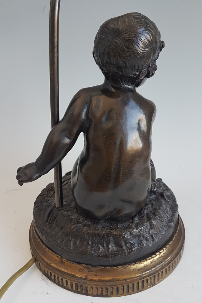 Antique French Table lamp in Gilt and Patinated Bronze