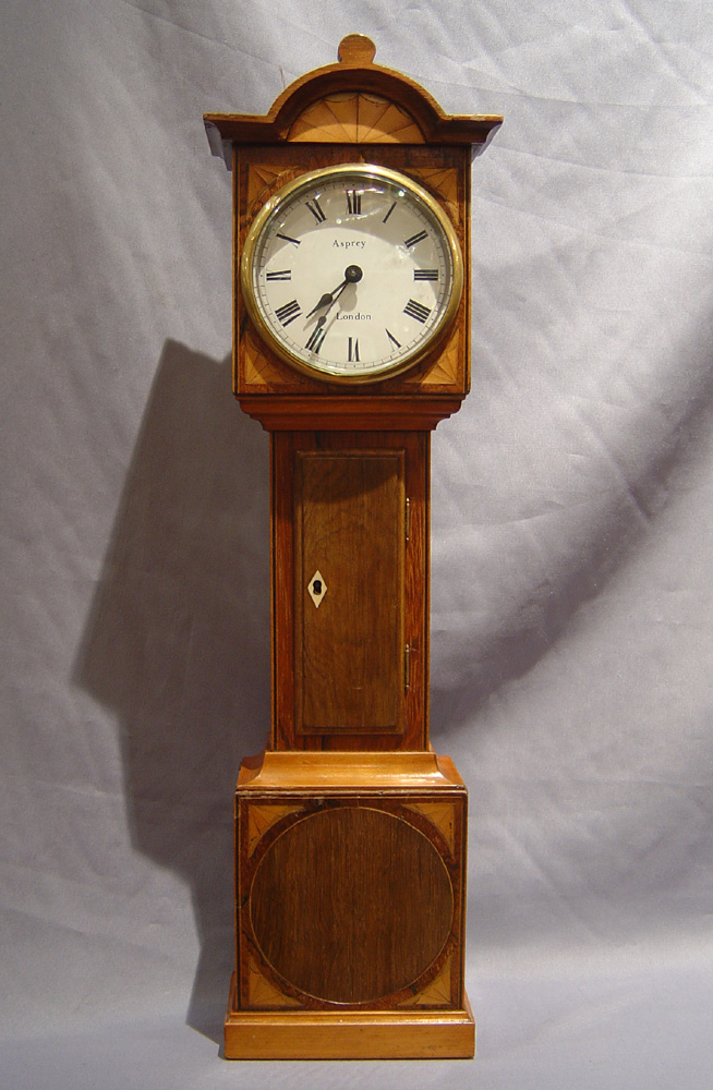 Antique English Rosewood Miniature Longcase Clock by Asprey of London