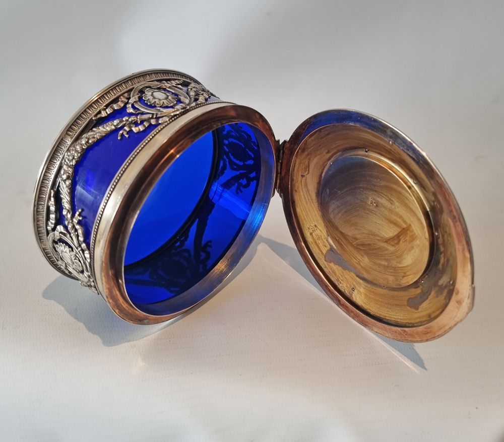 Antique silver & glass box with inset miniature  by Georg Adam Scheid