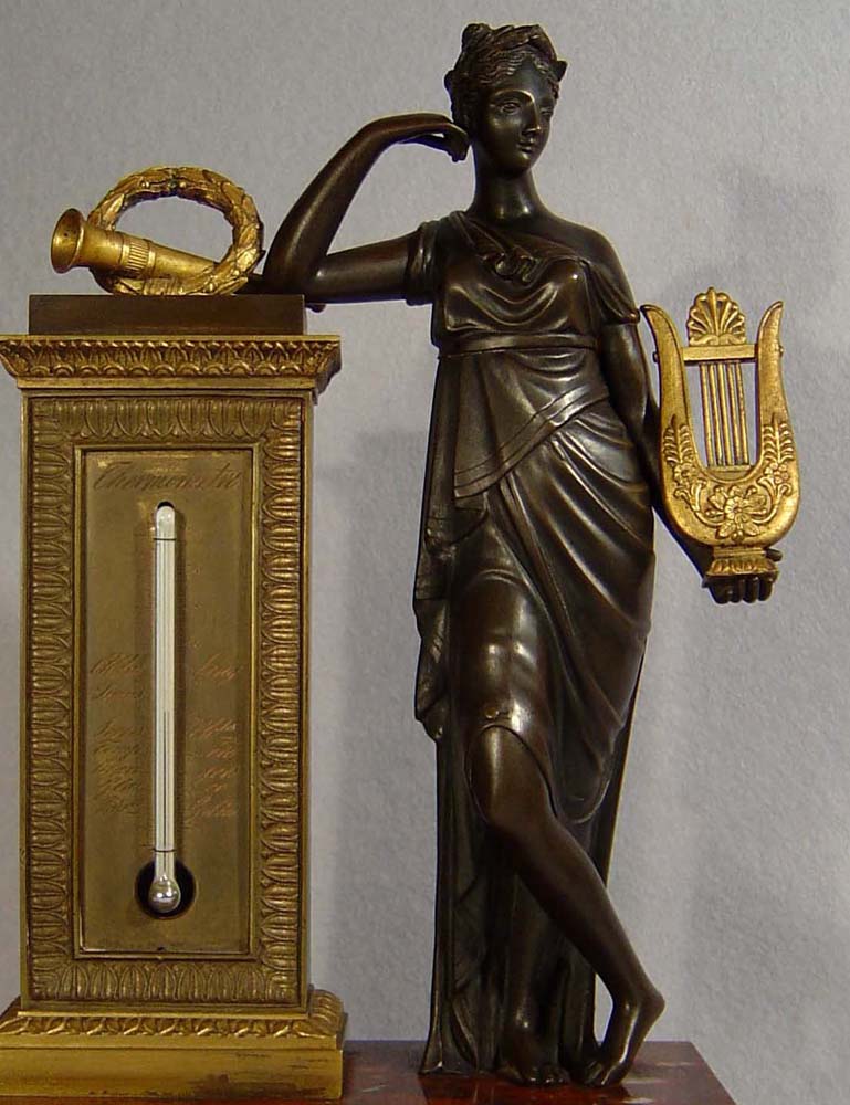 French antique Empire period figural thermometer