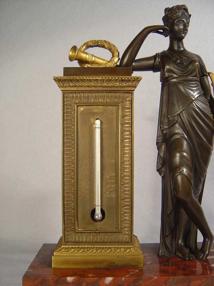 French antique Empire period figural thermometer