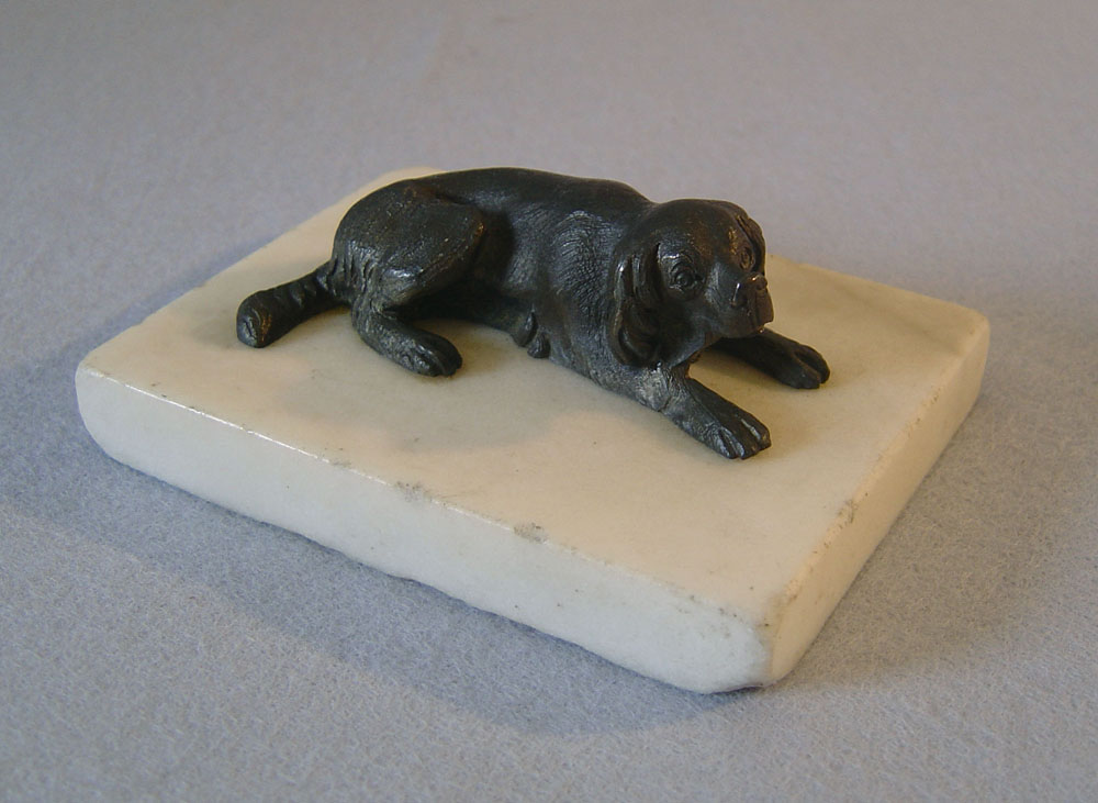 English Regency antique paperweight of dog