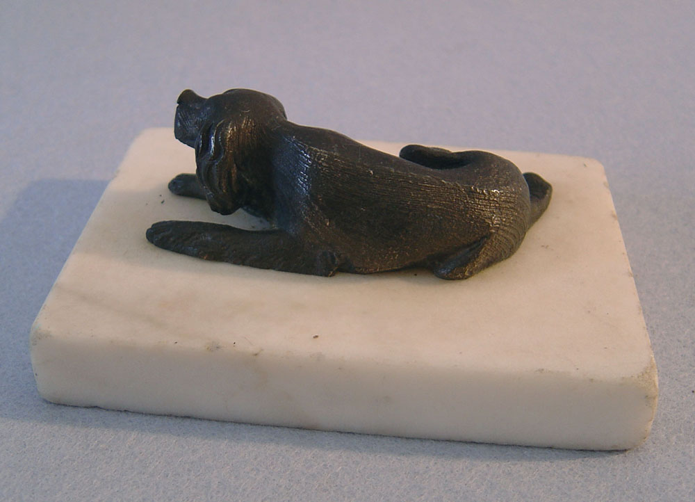 English Regency antique paperweight of dog