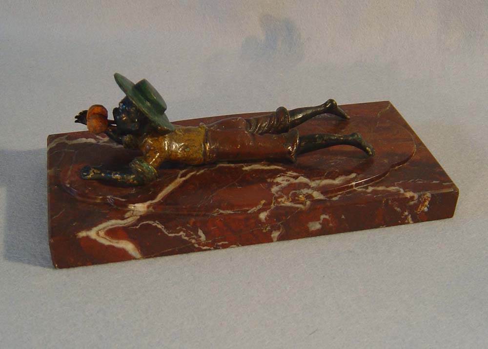 Antique Austrian bronze blackamoor cheroot cutter.