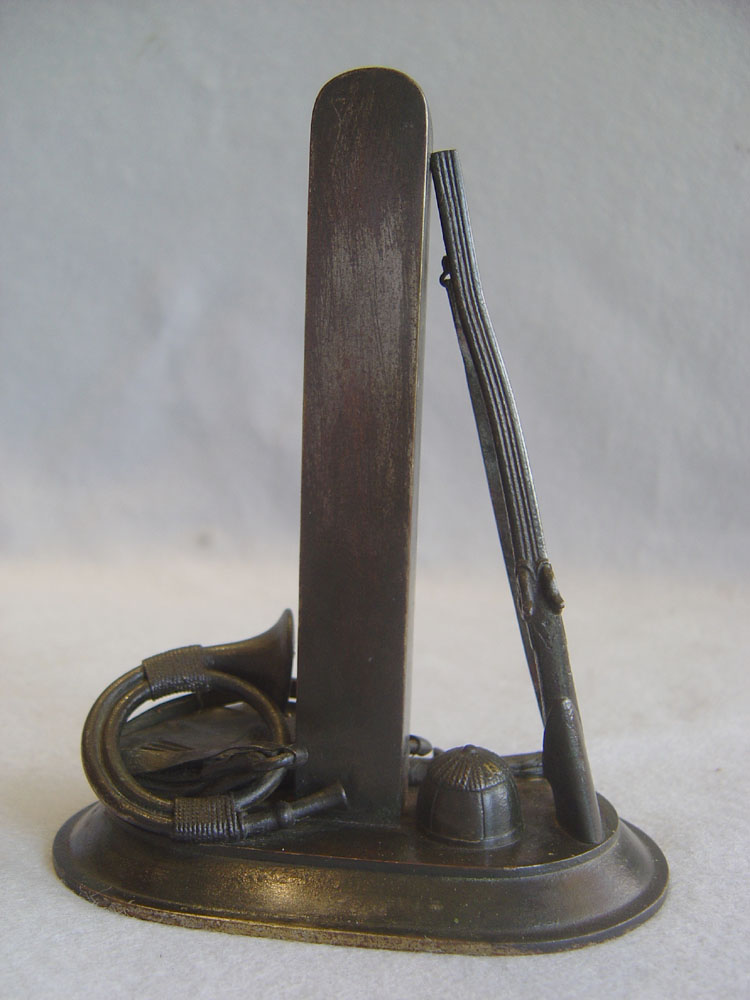 Antique English thermometer as part of a hunting scene.