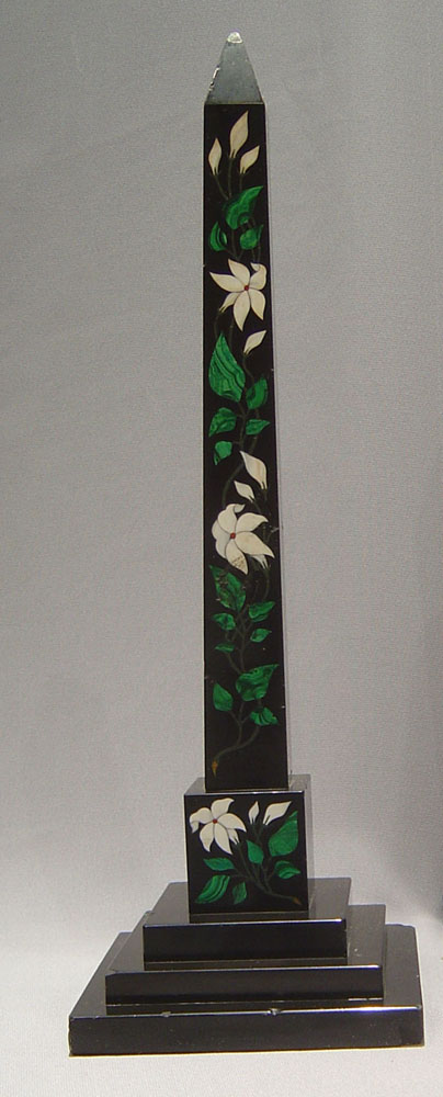 Pietra Dura obelisks, Derbyshire , England circa 1840.