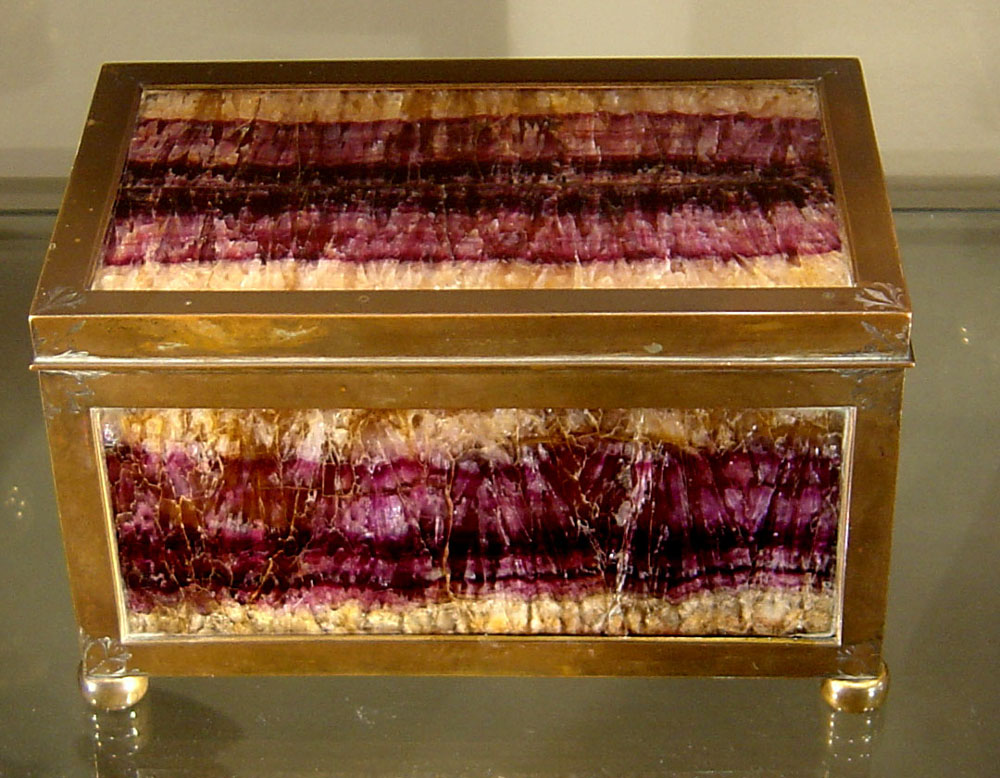 Blue John casket, magnificent colour,  English.