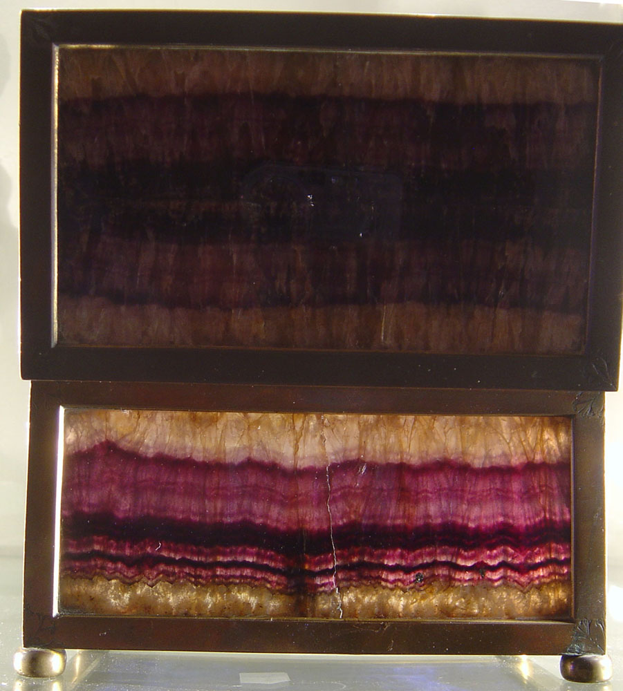Blue John casket, magnificent colour,  English.