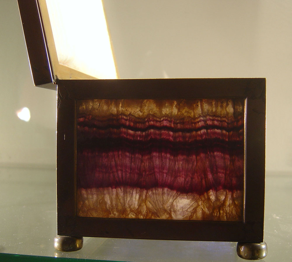 Blue John casket, magnificent colour,  English.