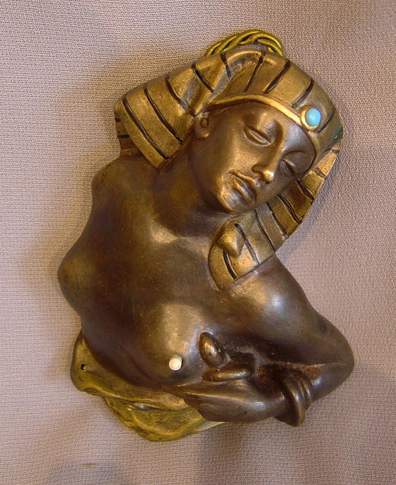 Antique Bergman Austrian bronze bell push.