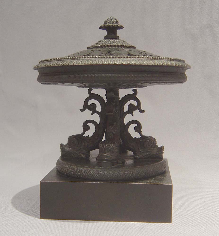English Regency antique bronze pastille burner.