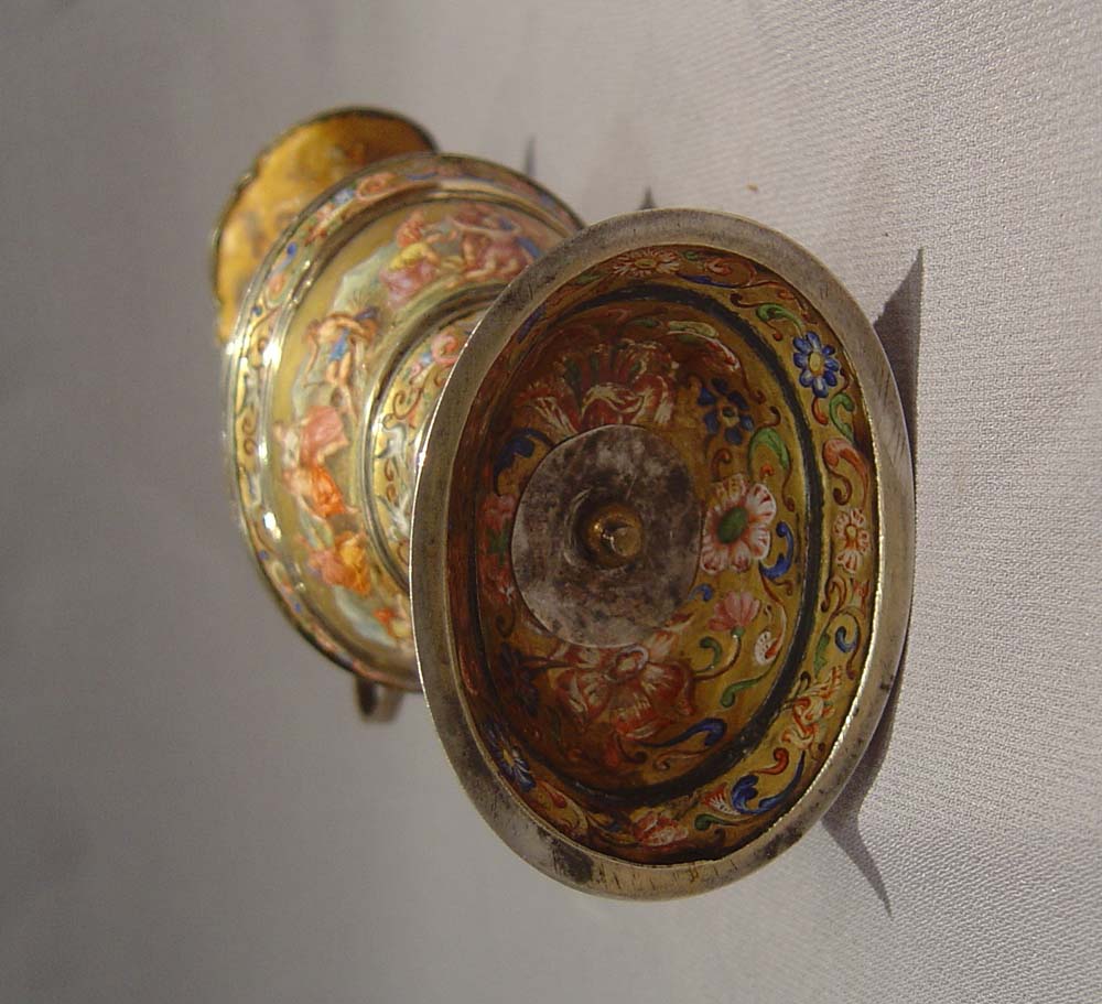 Viennese antique enamel and silver gilt ewer.