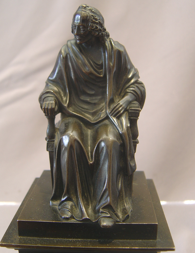 Antique French patinated bronzes of philosophers