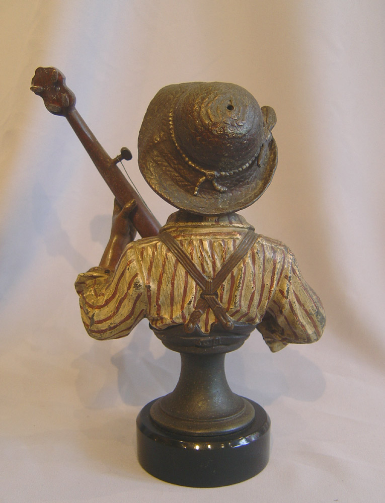 Austrian cold painted bronze banjo player.