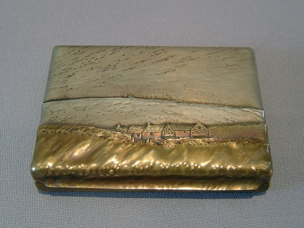 Two Arts and Crafts bronze, copper and silver boxes