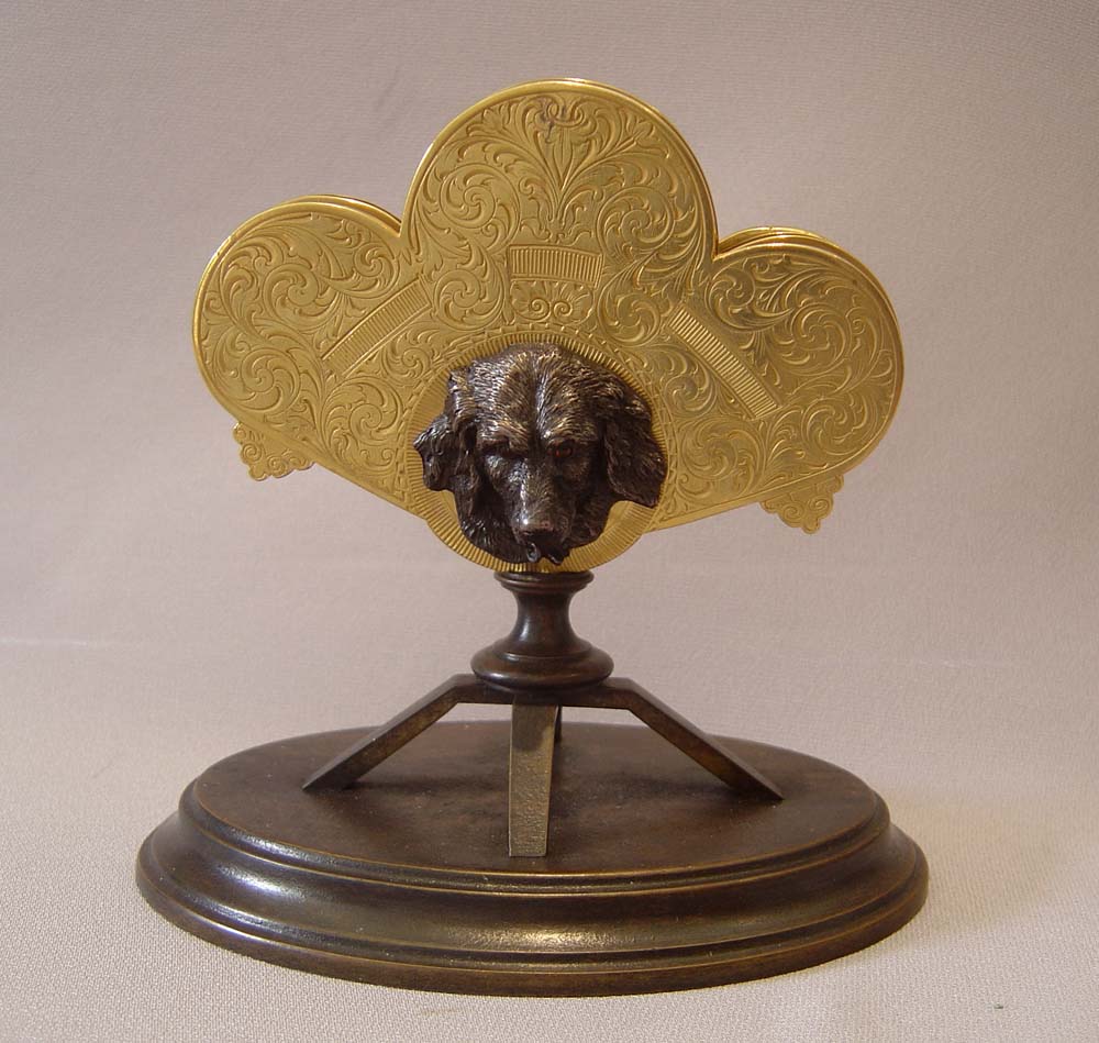 Dog letter holder, English late Victorian.