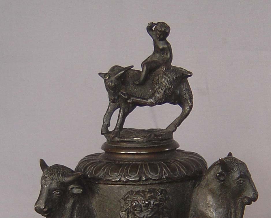 Italian antique Grand Tour inkwell in Rennaissance style.