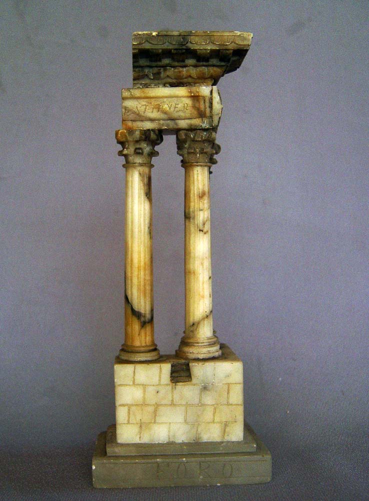 Grand Tour Italian ruin of Temple of Vespasian in carved alabaster.