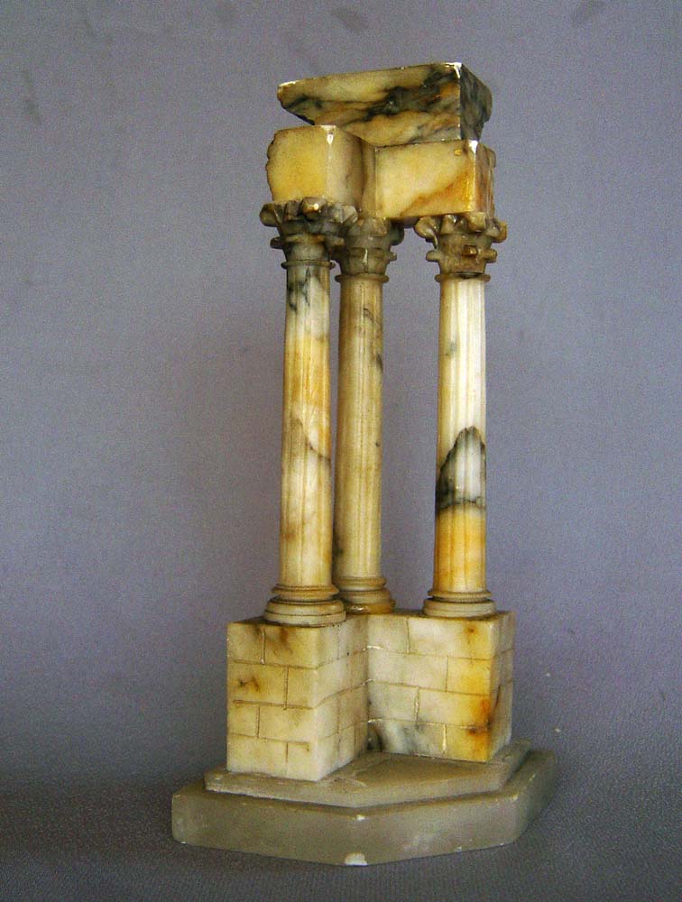 Grand Tour Italian ruin of Temple of Vespasian in carved alabaster.