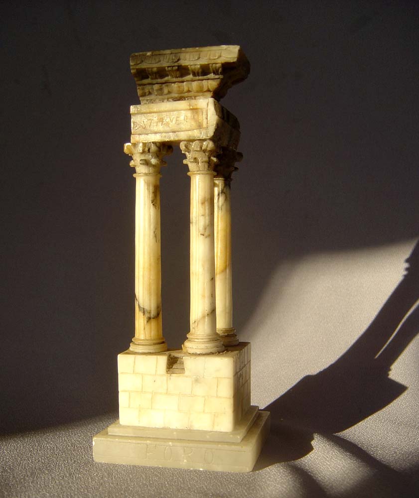 Grand Tour Italian ruin of Temple of Vespasian in carved alabaster.