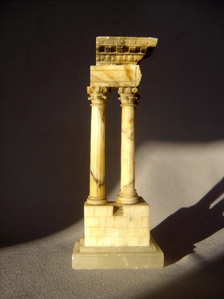 Grand Tour Italian ruin of Temple of Vespasian in carved alabaster.