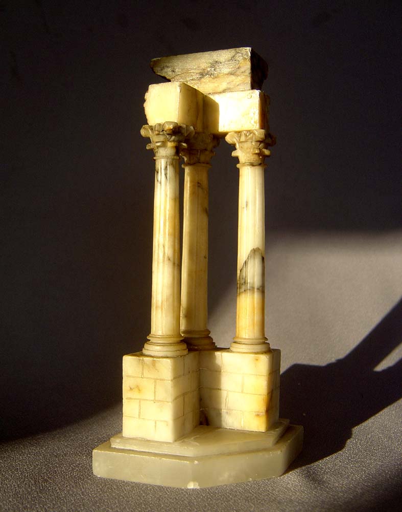 Grand Tour Italian ruin of Temple of Vespasian in carved alabaster.
