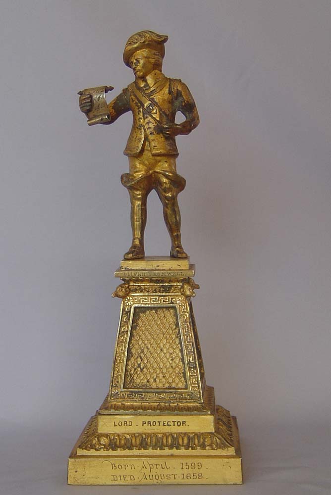 Antique English statuette of Oliver Cromwell, early to mid 19th century.