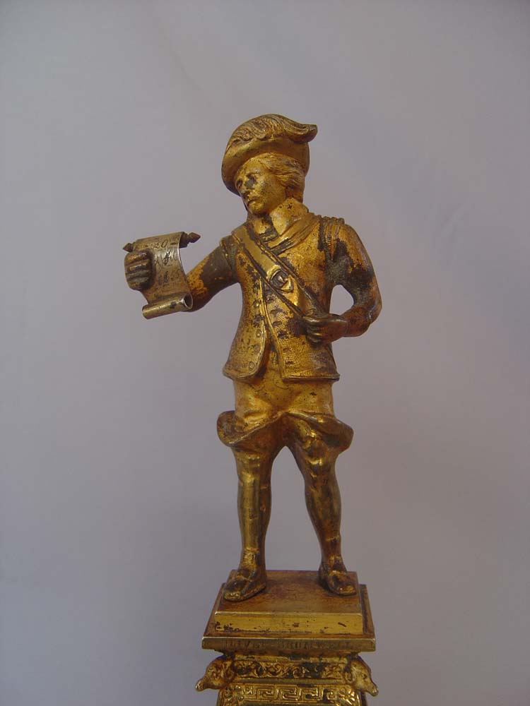 Antique English statuette of Oliver Cromwell, early to mid 19th century.