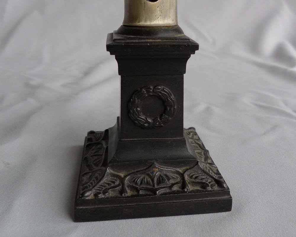Antique Grand Tour bronze column with Napoleon and incorporating a thermometer.