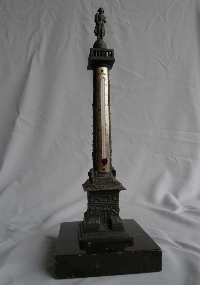 Antique Grand Tour model of Napoleon's Vendom Column with thermometer.