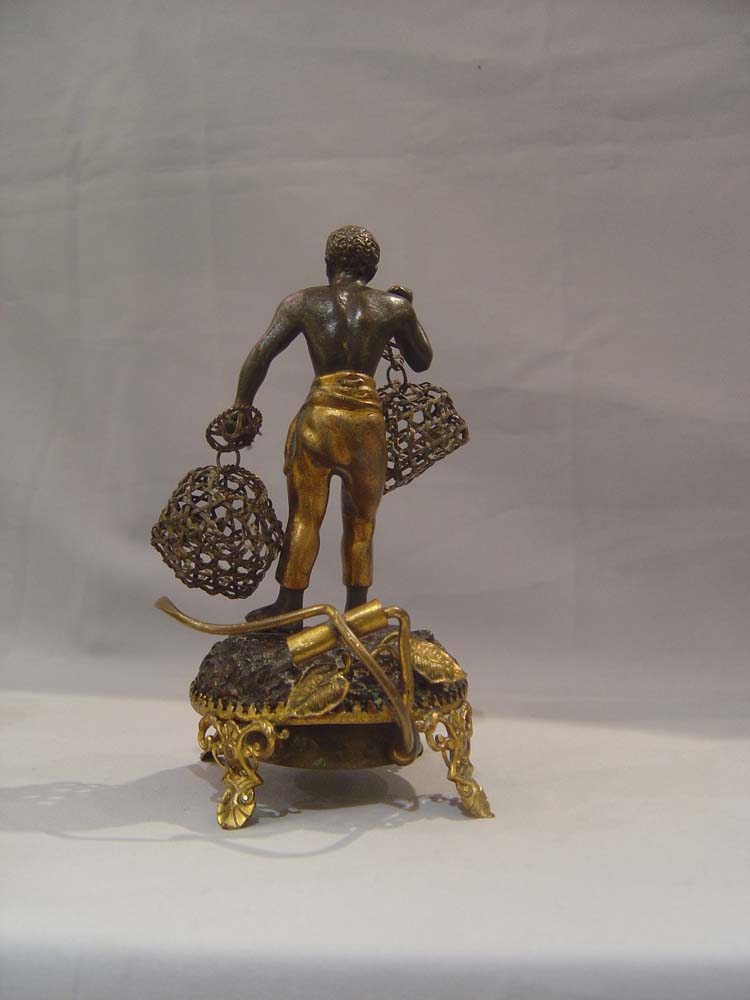 Blackamoor or au negre bronze antique servant summoning bell.
