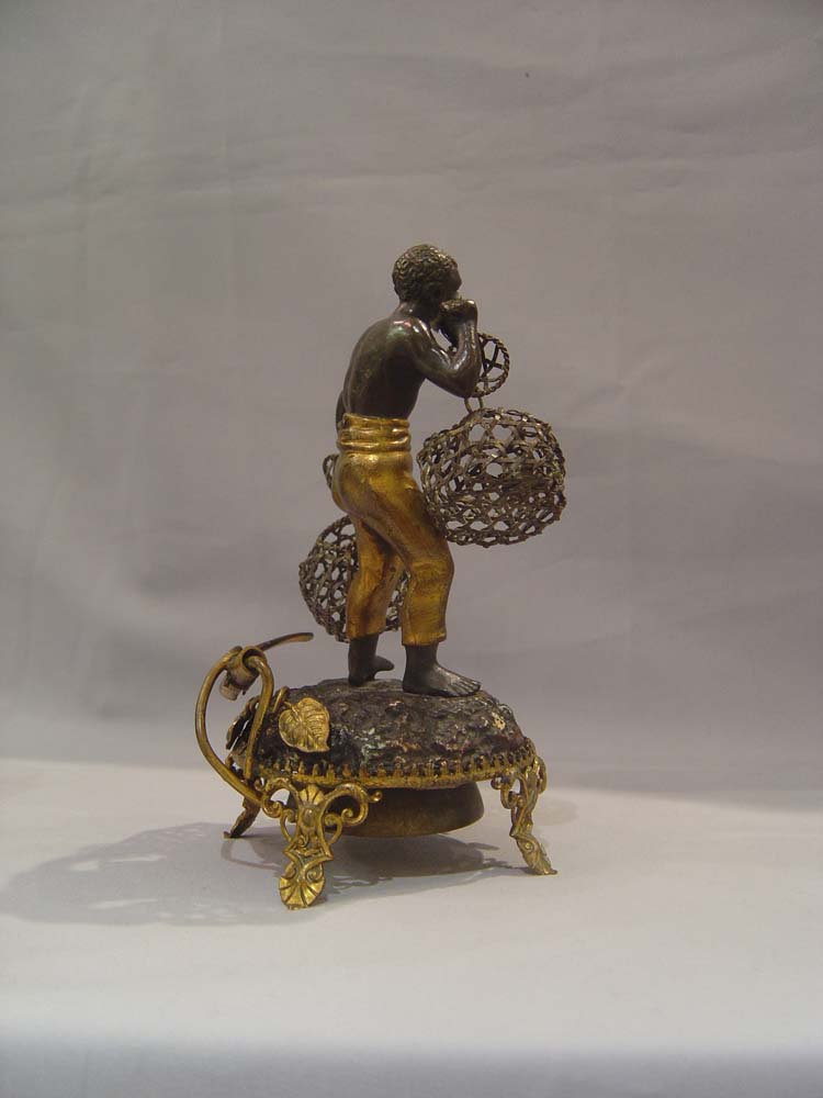 Blackamoor or au negre bronze antique servant summoning bell.