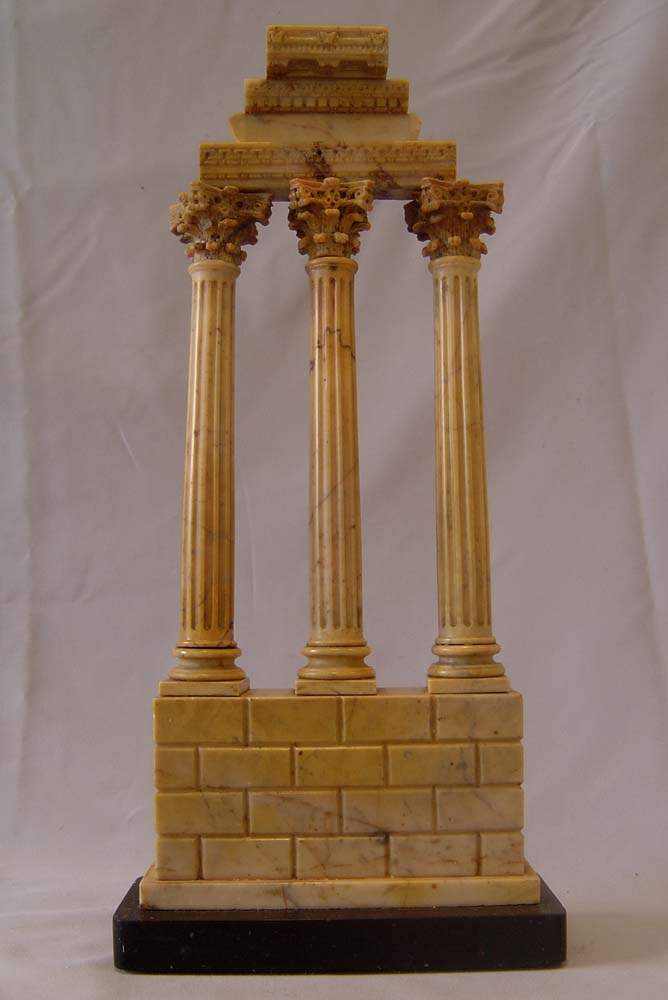 Antique Italian Grand Tour Sienna marble ruined temple.