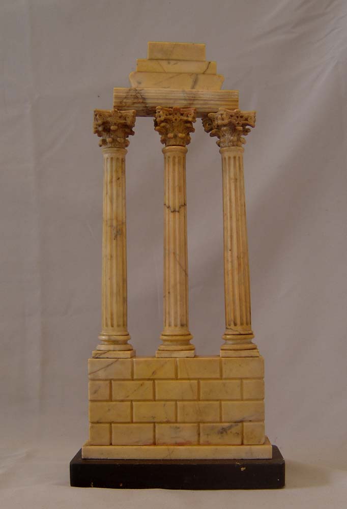 Antique Italian Grand Tour Sienna marble ruined temple.