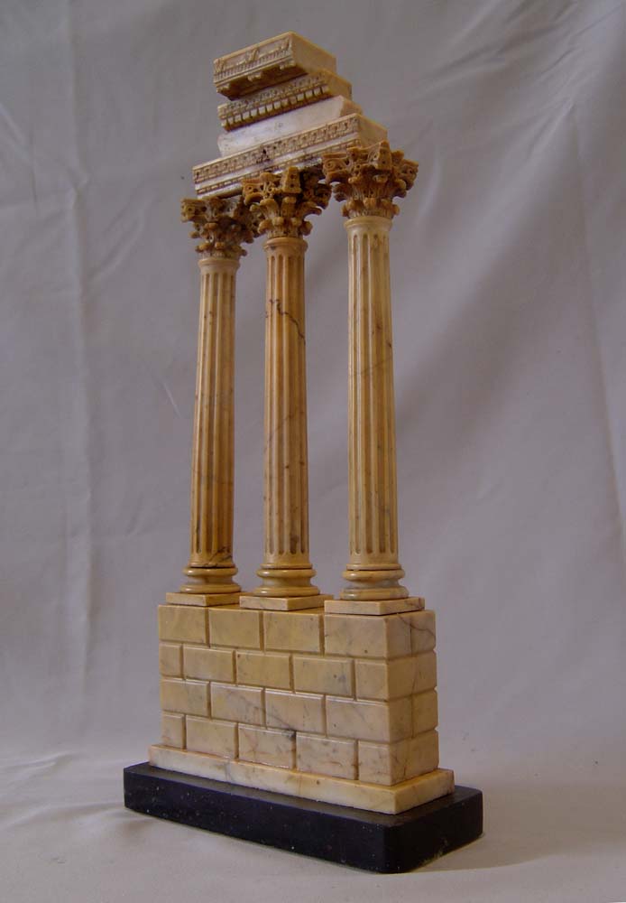 Antique Italian Grand Tour Sienna marble ruined temple.